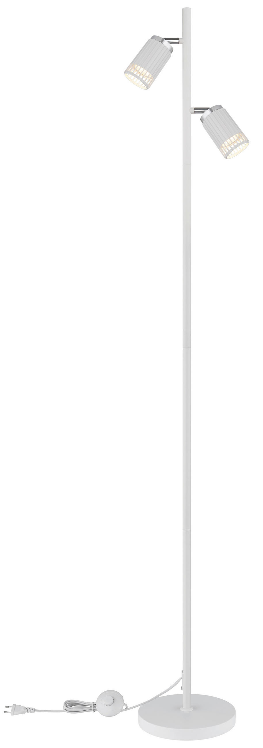 STEHLEUCHTE KORBEN 27,5/22/158 cm   - Chromfarben/Weiß, Design, Kunststoff/Metall (27,5/22/158cm) - Globo