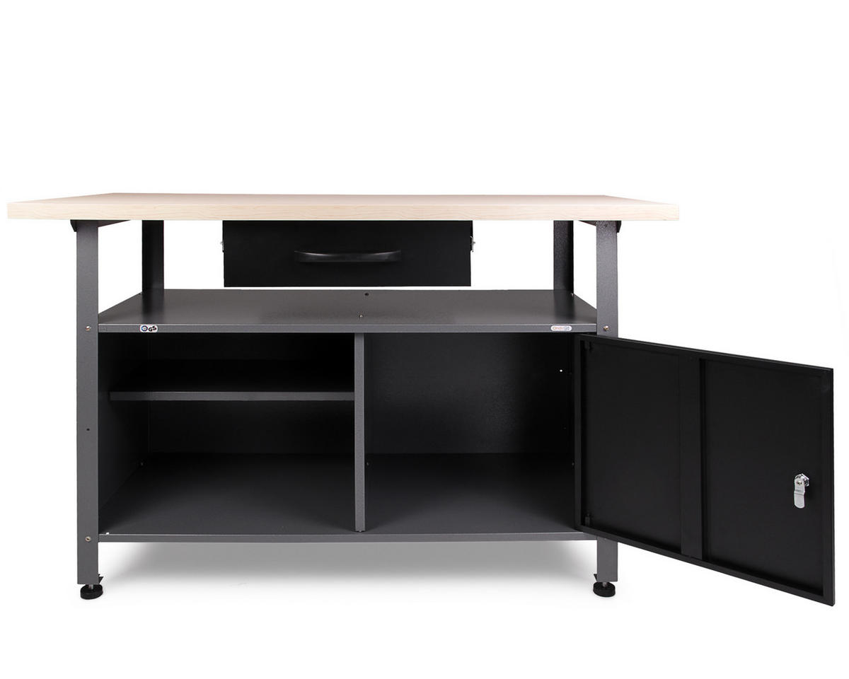 WERKBANK  - Grau, Basics, Holz/Metall (120/85/60cm) - Ambia Garden