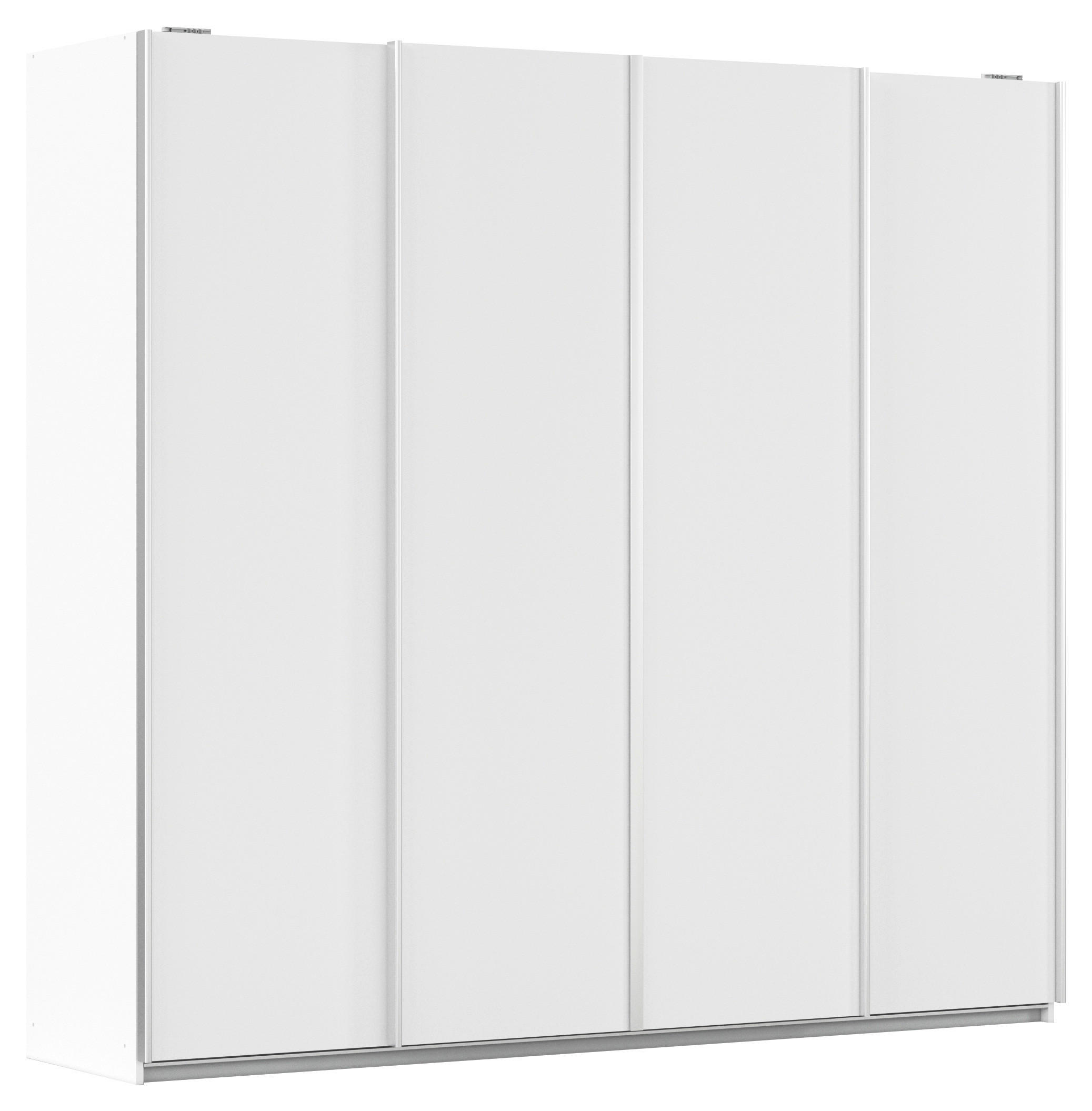 SCHWEBETÜRENSCHRANK 226/211/62 cm 4-türig Weiß  - Alufarben/Weiß, MODERN, Holzwerkstoff/Metall (226/211/62cm) - Rauch Möbel