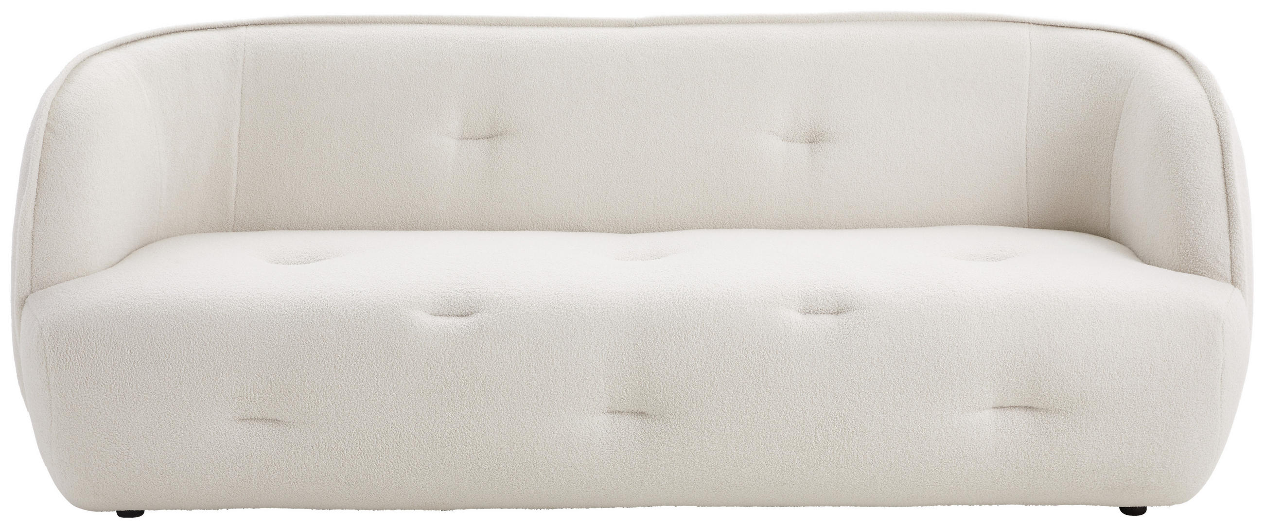 ZWEISITZER-SOFA Flachgewebe, Bouclé Creme - Creme/Schwarz, KONVENTIONELL, Textil (220/80/44/100cm) - Livetastic