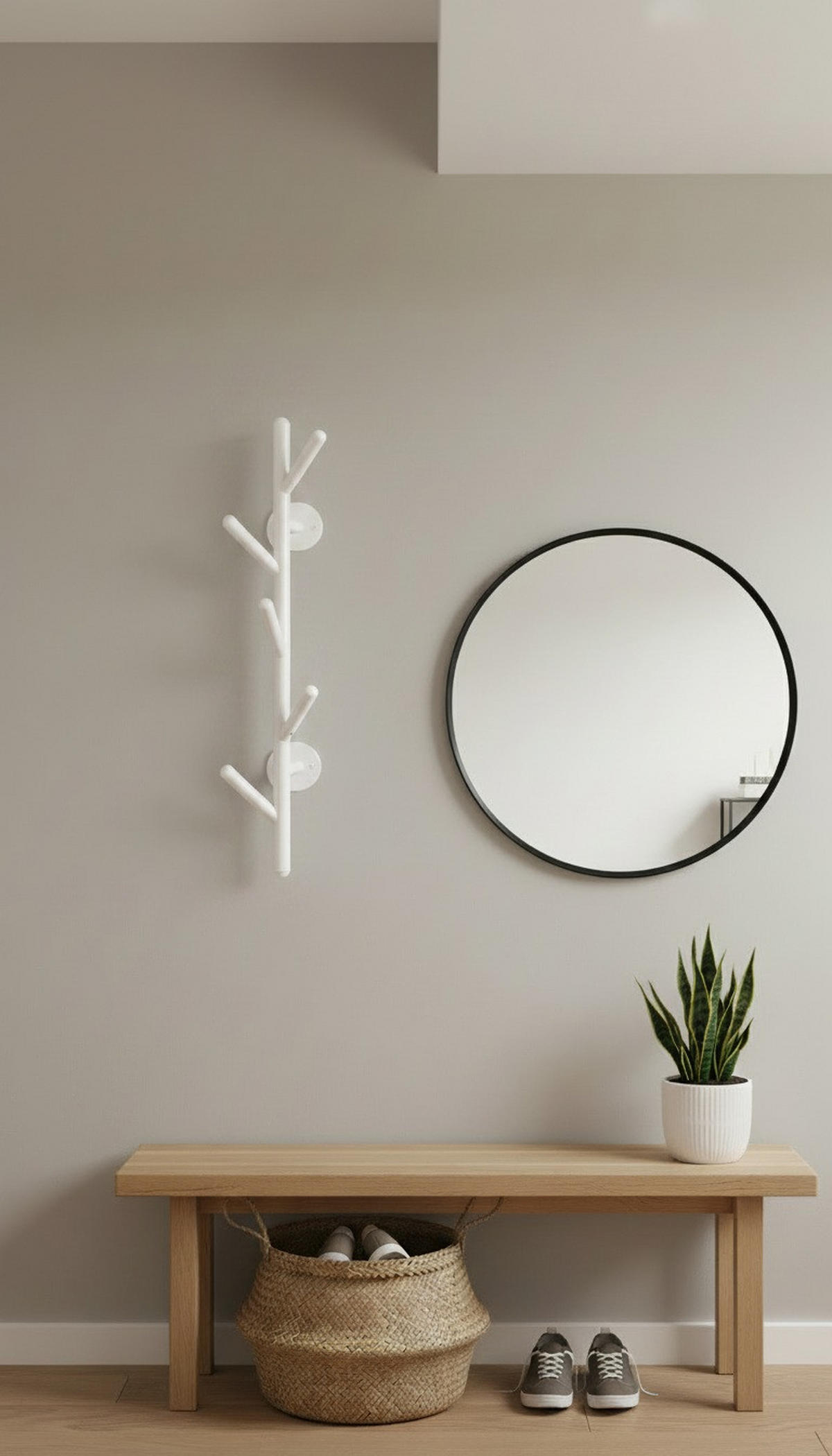 NÁSTĚNNÁ ŠATNA, 12/63/16 cm - bílá, Design, kov (12/63/16cm)