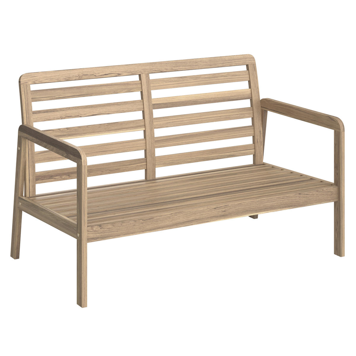 VRTNI SET   drvo, tekstil  svijetlo siva, boje tikovine    - boje tikovine/svijetlo siva, Moderno, drvo/tekstil (85/116/60/35/72/72/55/64/64cm) - Ambia Garden