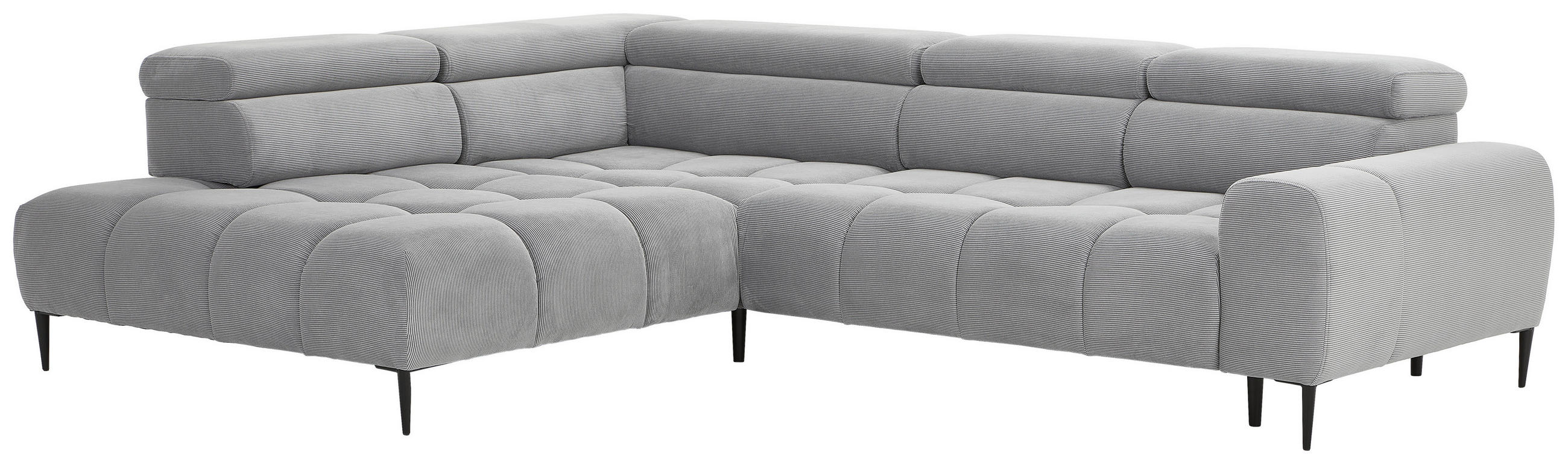 Thumbnail - Welnova Wohnlandschaft, Grau, Textil, 4-Sitzer, Ottomane links, L-Form, 300x216 cm, Fsc, Reach, Made in EU, Typenauswahl...