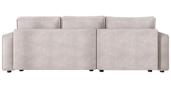 ECKSOFA Naturfarben Cord Zierkissen, Rückenkissen, Bettkasten, Schlaffunktion, Rücken echt, Liegefläche im Originalstoff  - Schwarz/Naturfarben, MODERN, Kunststoff/Textil (190/280cm) - Carryhome