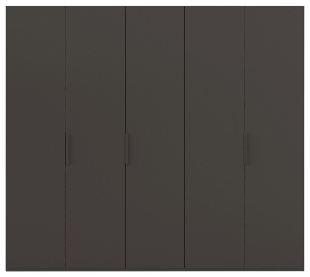 DREHTÜRENSCHRANK 251/223/61 cm,  in Graphitfarben, 5-türig  - Graphitfarben, Basics, Holzwerkstoff/Metall (251/223/61cm) - Novel