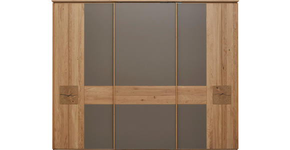 SCHIEBETÜRENSCHRANK 301,9/240,3/67,2 cm 3-türig Braun, Eichefarben  - Eichefarben/Braun, Design, Glas/Holz (301,9/240,3/67,2cm) - Valnatura