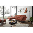 ECKSOFA Rostfarben Flachgewebe  - Rostfarben/Schwarz, Design, Textil/Metall (176-217/279-327cm) - Dieter Knoll