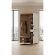 GARDEROBE  in 122/195/35 cm  - Weiß/Eiche Artisan, Design, Glas/Holzwerkstoff (122/195/35cm) - Xora