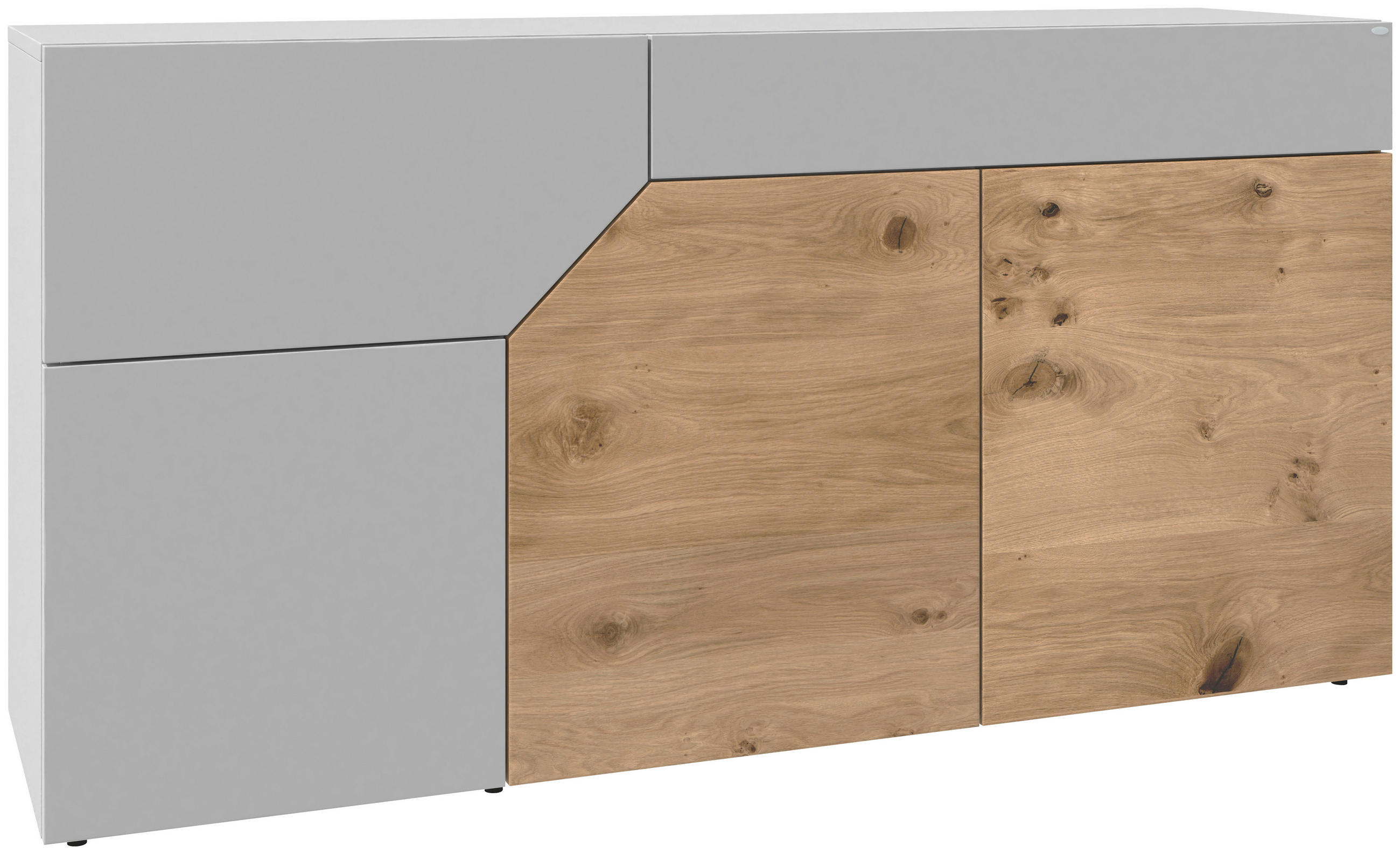 SIDEBOARD Weiss, Wildeiche  159,9/82/44,6 cm  - Wildeiche/Weiss, Design, Holz/Holzwerkstoff (159,9/82/44,6cm) - Voglauer