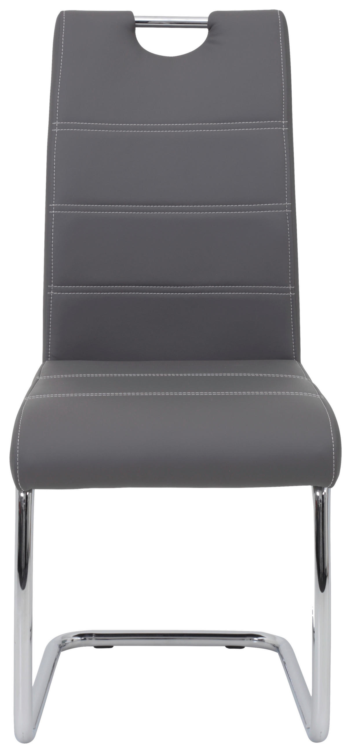 SCHWINGSTUHL  in Lederlook  - Chromfarben/Weiß, Design, Textil/Metall (43/98/59cm) - Carryhome