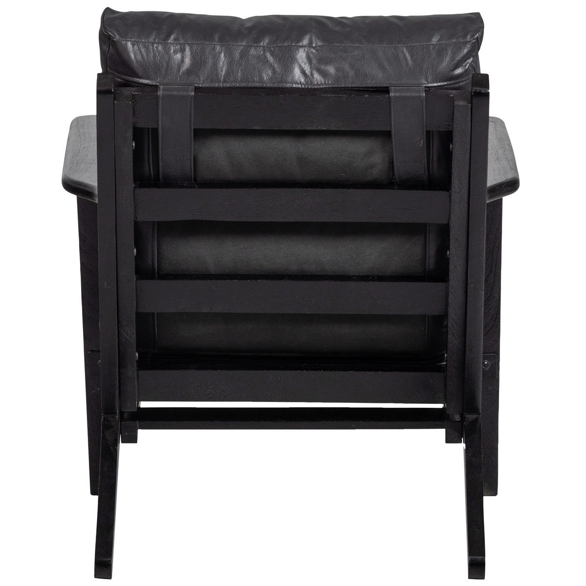 SESSEL in Schwarz  - Schwarz, Design, Leder/Holz (71/86/71cm) - Livetastic