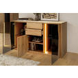 SIDEBOARD 137,7/79,3/43,8 cm  - Wildeiche/Grau, MODERN, Glas/Holz (137,7/79,3/43,8cm) - Moderano