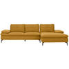 ECKSOFA in Webstoff Honig  - Schwarz/Honig, Design, Textil/Metall (301/179cm) - Chilliano