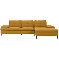 ECKSOFA in Webstoff Honig  301/179 cm  - Schwarz/Honig, Design, Textil/Metall (301/179cm) - Chilliano