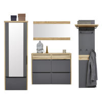 GARDEROBE 4-teilig  in 270/200/32 cm  - Eichefarben/Grau, Design, Holz/Holzwerkstoff (270/200/32cm) - Dieter Knoll
