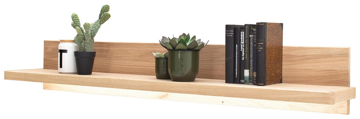 NÁSTĚNNÁ POLICE, trámový dub, dub bianco, 154/24/25 cm - dub bianco, Design, dřevo/kompozitní dřevo (154/24/25cm) - Linea Natura