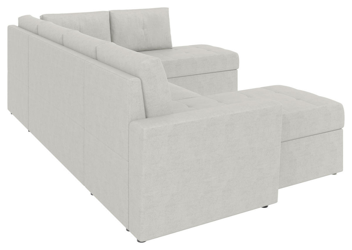 WOHNLANDSCHAFT TERMOLI Beige Jacquard  - Beige/Schwarz, Design, Kunststoff/Textil (155/297/212cm) - MID.YOU