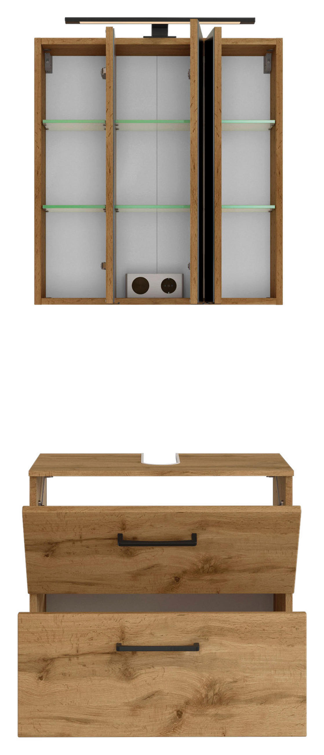 BADEZIMMER  in 60 cm  - Eichefarben, MODERN, Holzwerkstoff (60cm) - Held