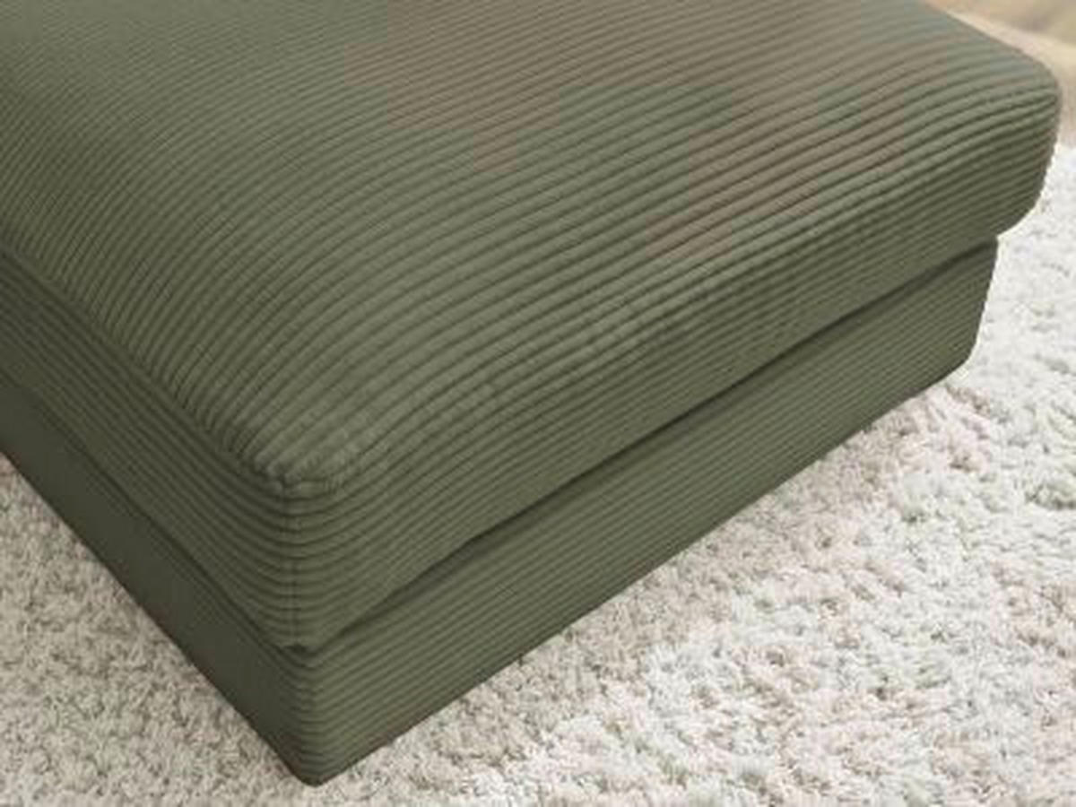 HOCKER LEONARD Cord Hellgrün  - Schwarz/Hellgrün, MODERN, Kunststoff/Textil (86/43/86cm)