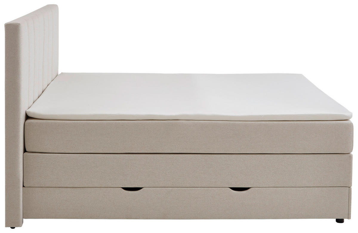BOXBETT 180/200 cm  in Beige  - Beige/Schwarz, Basics, Holz/Textil (180/200cm) - Boxxx