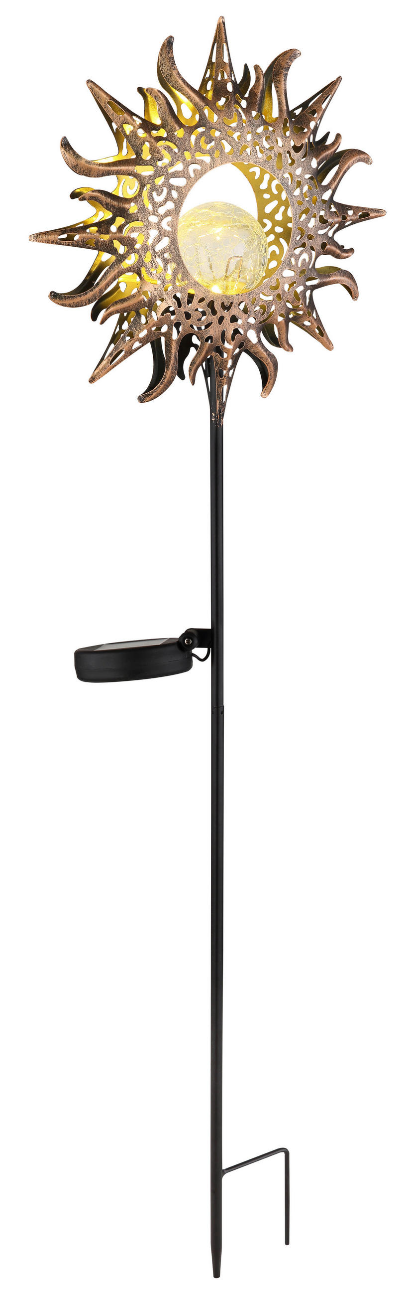 SOLÁRNE SVIETIDLO, 24,2/81,5 cm - čierna/bronzová, Basics, kov/plast (24,2/81,5cm) - Ambia Garden