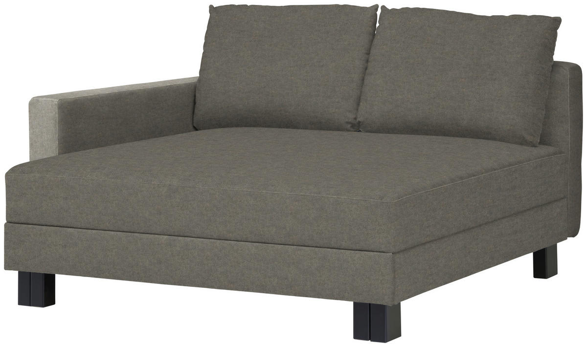 LIEGE  in Velours Hellgrau  - Eiche dunkel/Hellgrau, MODERN, Holz/Textil (137/72/155cm) - Joka