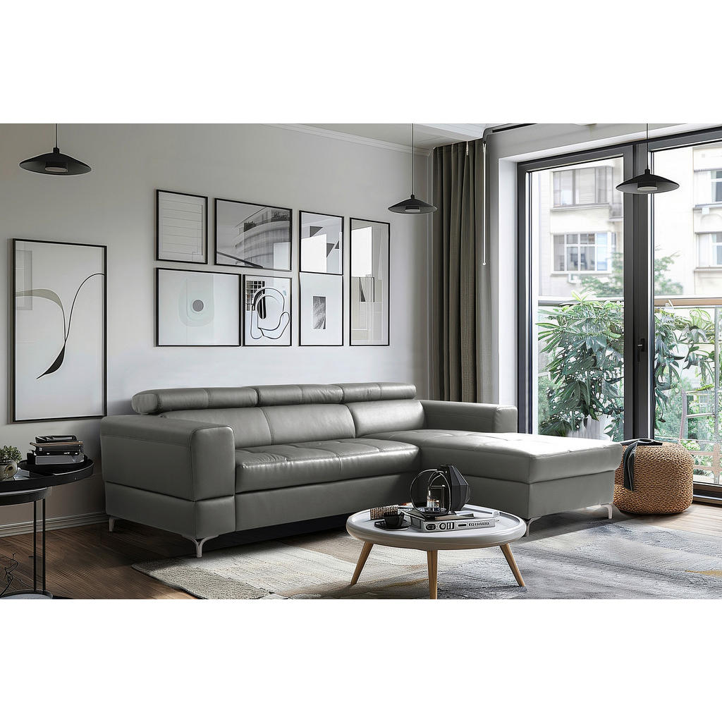 Ecksofa Torino Teilleder Anthrazit 247x173