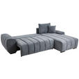 ECKSOFA Dunkelgrau Flachgewebe  - Dunkelgrau/Schwarz, KONVENTIONELL, Holz/Textil (275/180cm) - Carryhome