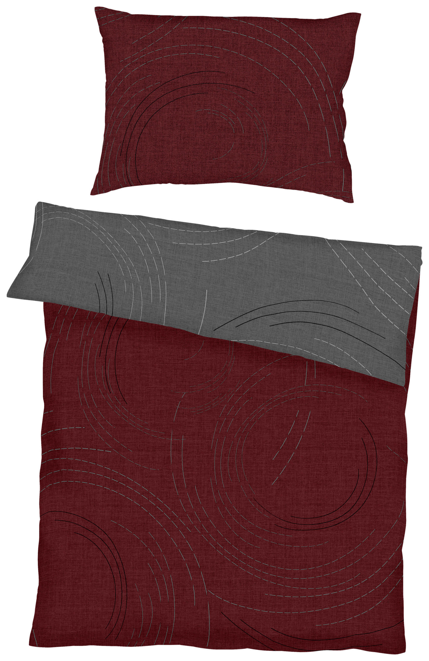 BETTWÄSCHE Makosatin 200/200 cm  - Dunkelrot, KONVENTIONELL, Textil (200/200cm) - Kaeppel