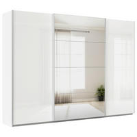 SCHWEBETÜRENSCHRANK in Weiss  - Weiss/Alufarben, Konventionell, Glas/Holzwerkstoff (315/210/62cm) - Xora