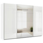 SCHWEBETÜRENSCHRANK  in Weiß  - Alufarben/Weiß, KONVENTIONELL, Glas/Holzwerkstoff (315/229/62cm) - Xora