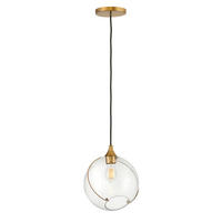 HÄNGELEUCHTE 27/37 cm    - Messingfarben, Design, Glas/Metall (27/37cm) - Elstead Lighting