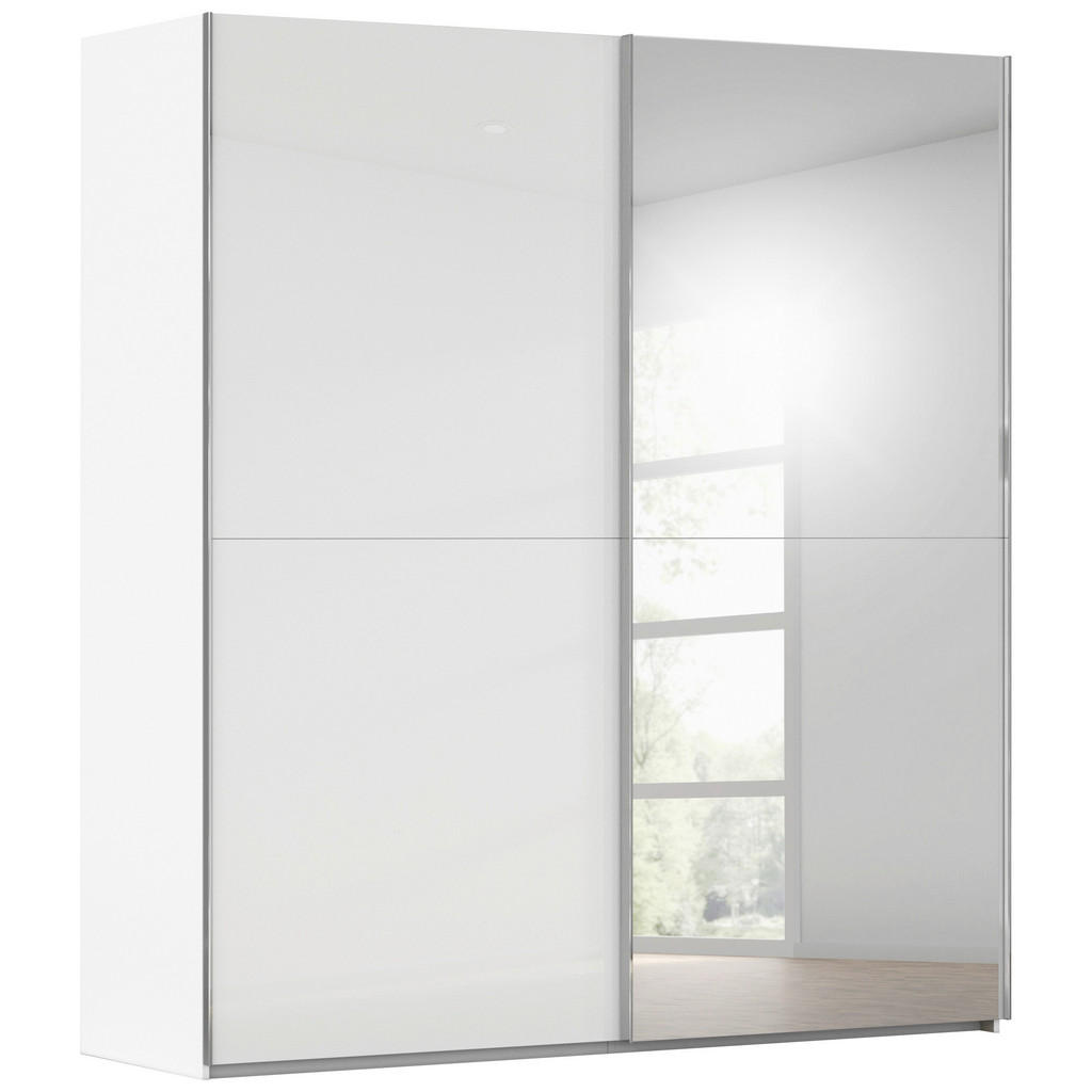Schwebetürenschrank Mit Spiegel 201cm Fifty, Weiß