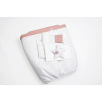 STUBENWAGENSET Pyjamabär  Weiß, Hellrosa  - Hellrosa/Weiß, Basics, Kunststoff/Textil (130/180cm) - Mionido