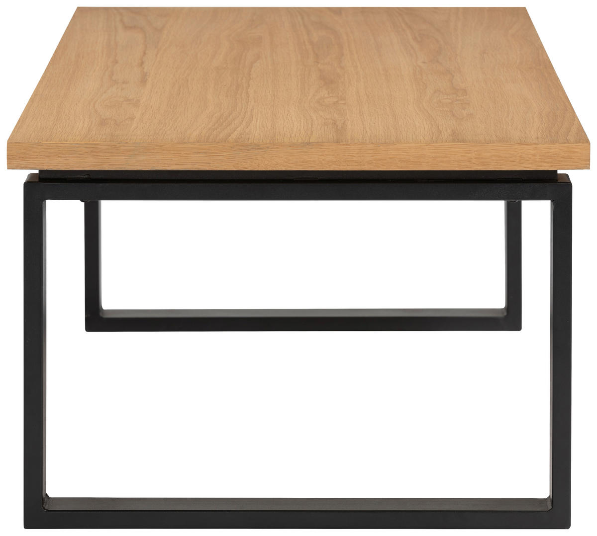 COUCHTISCH Eiche furniert 115/60/42,5 cm rechteckig Naturfarben, Schwarz  - Schwarz/Naturfarben, Design, Holz/Holzwerkstoff (115/60/42,5cm) - MID.YOU