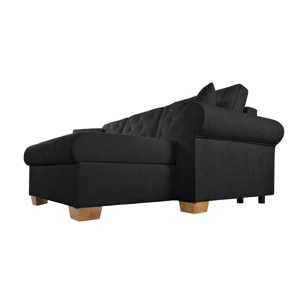 Thumbnail - Mid.you Ecksofa Arles, Anthrazit, Textil, Birke, Buche, Hartholz, 3-Sitzer, Füllung: Silikon, Schaumstoffflocken,Silikon...
