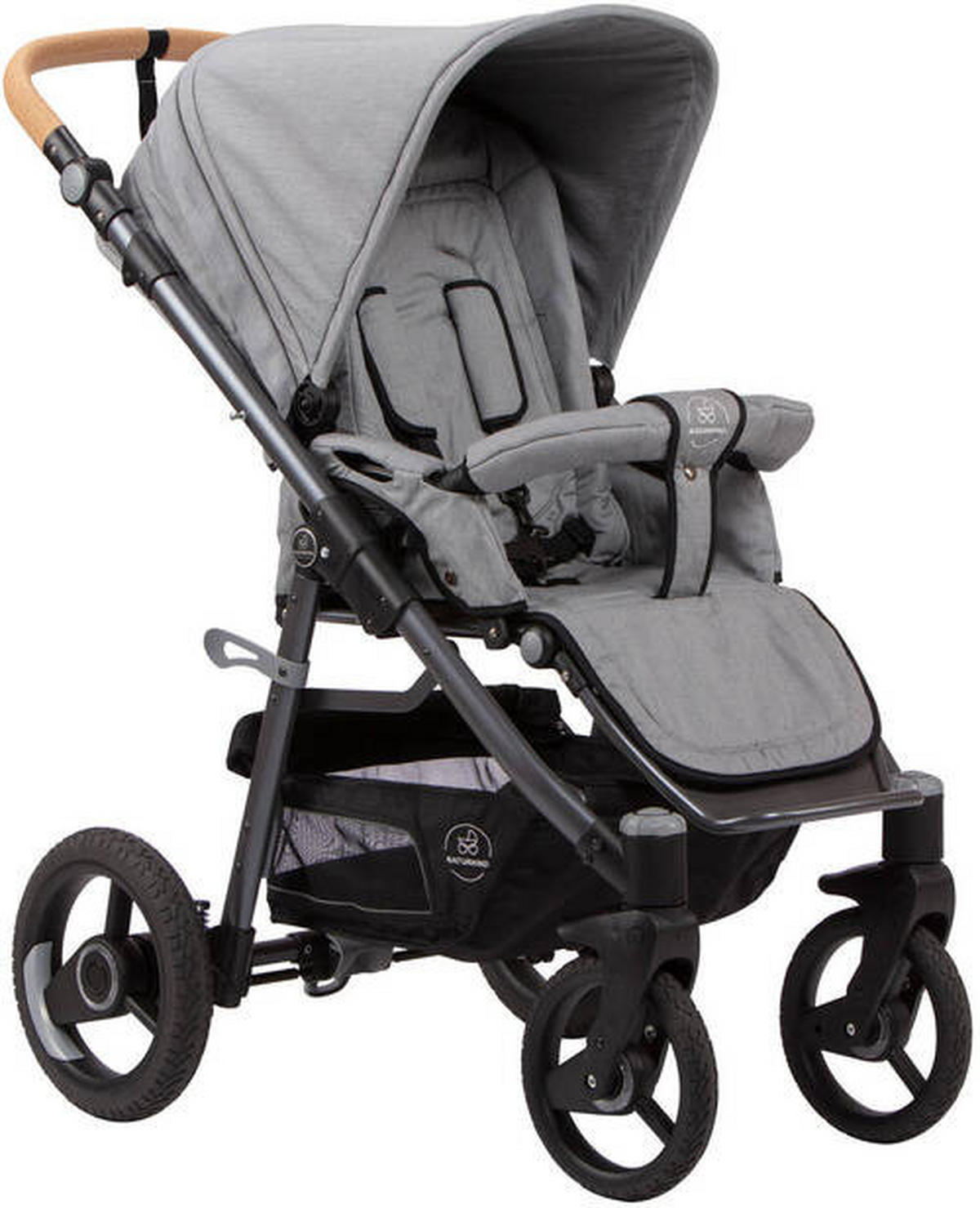 KINDERWAGEN Lux Evo  - Anthrazit/Grau, Basics, Textil/Metall (80/62/43cm) - Naturkind
