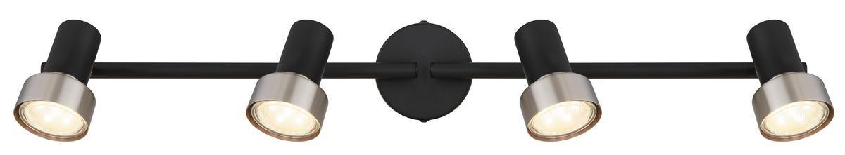BODOVÉ SVÍTIDLO, 25 W/GU10, 60/8,5/13,5 cm - černá/barvy chromu, Konvenční, kov (60/8,5/13,5cm) - Globo