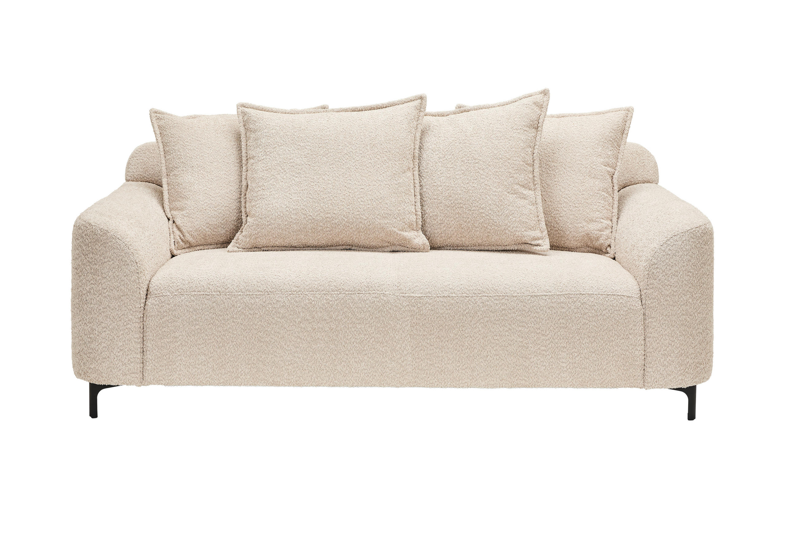 2,5-SITZER Chenille Beige  - Beige/Schwarz, KONVENTIONELL, Textil/Metall (200/84/99cm) - Carryhome