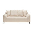 2,5-SITZER  in Chenille Beige  - Beige/Schwarz, KONVENTIONELL, Textil/Metall (200/84/99cm) - Carryhome