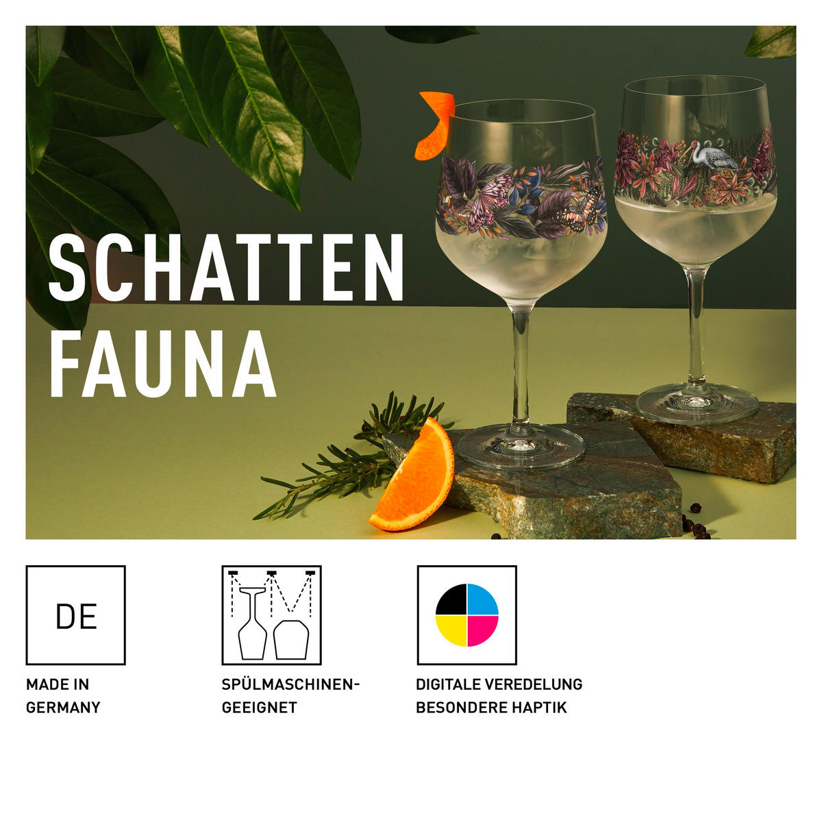 GLÄSERSET Schattenfauna 2-teilig  - Pink/Gelb, LIFESTYLE, Glas (10,7/21,8/10,7cm) - Ritzenhoff