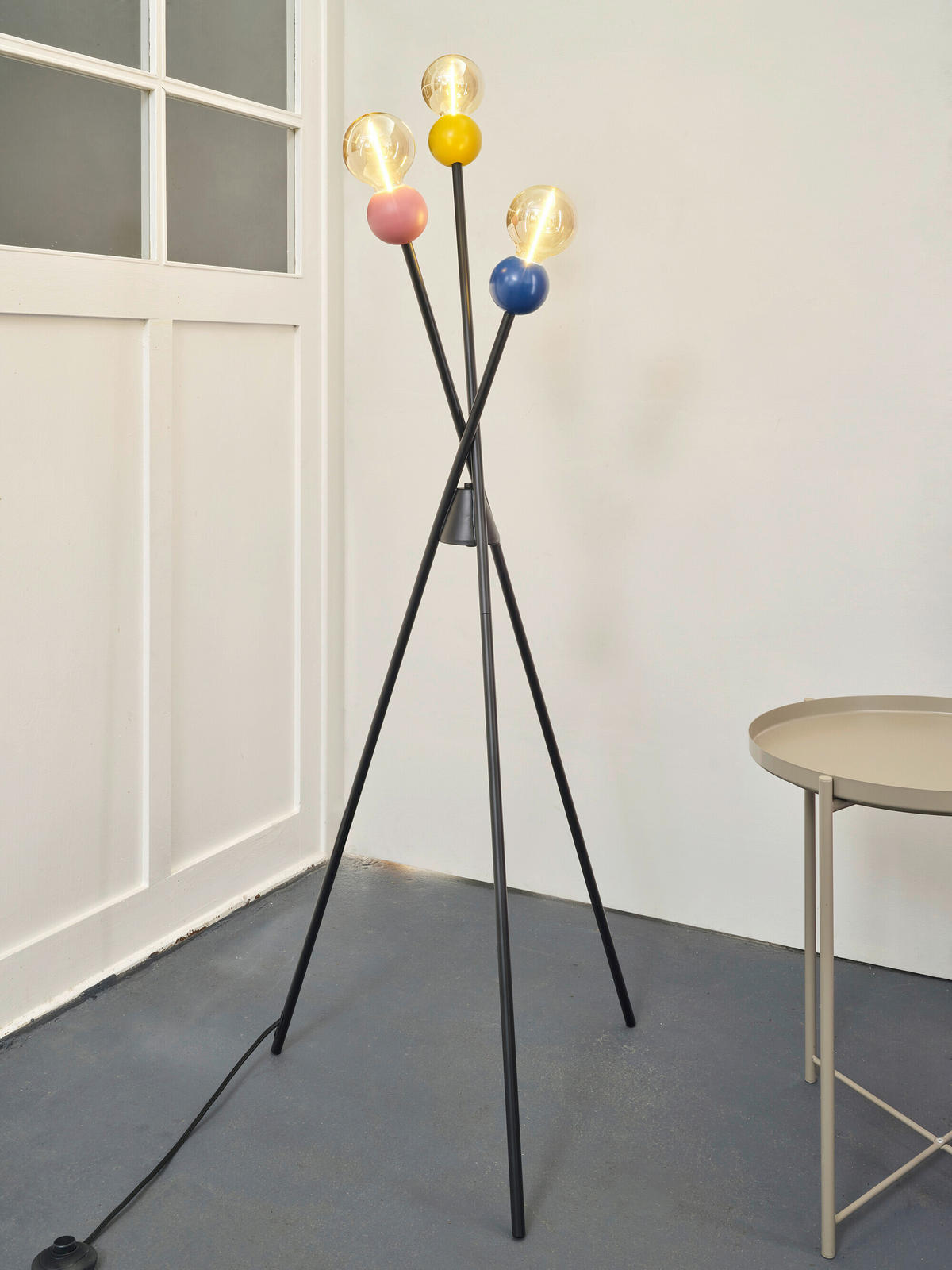 STEHLEUCHTE 55/47/135 cm    - Design, Metall (55/47/135cm) - Osram