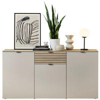 TÁLALÓSZEKRÉNY 180/90/45 cm  - fekete/kasmír, Modern, faalapú anyag/fém (180/90/45cm) - Hom`in