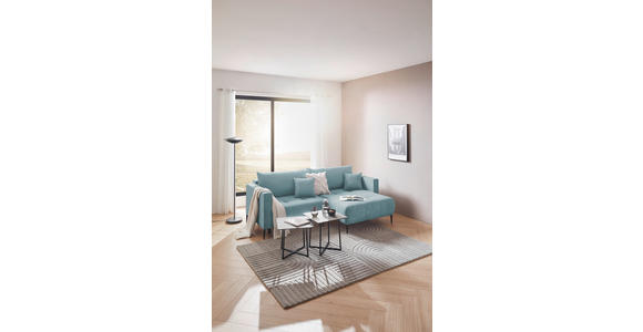 ECKSOFA  in Velours Mintgrün  - Schwarz/Mintgrün, KONVENTIONELL, Textil/Metall (226/155cm) - Carryhome