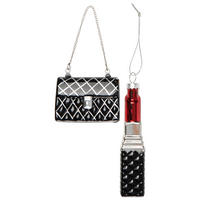 CHRISTBAUMANHÄNGER  - Rot/Silberfarben, LIFESTYLE, Glas/Textil (7,5/7/2,5cm)