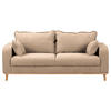 3-SITZER-SOFA Mikrofaser Beige  - Wengefarben/Beige, Design, Holz/Textil (193/86/87cm) - Livetastic