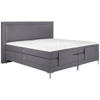 BOXSPRINGBETT 180/200 cm  in Grau  - Alufarben/Grau, Design, Textil/Metall (180/200cm) - Welnova