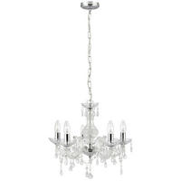 KRISTALL-HÄNGELEUCHTE 48/120 cm   - Chromfarben, KONVENTIONELL, Glas/Kunststoff (48/120cm) - Searchlight