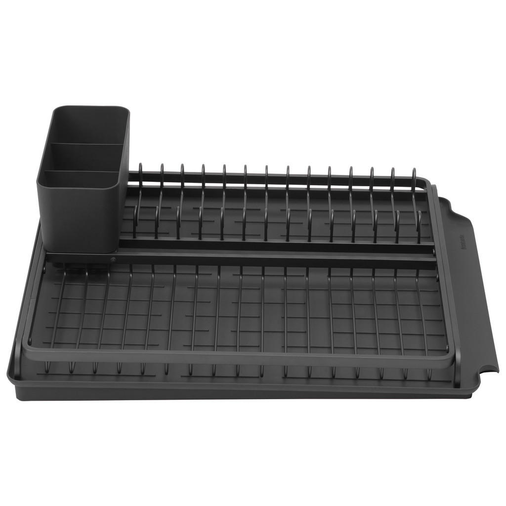 Thumbnail - Brabantia Geschirrabtropfkorb Sink Side, Dunkelgrau, Metall, 38.6x14.2x49.2 cm, Abtropfschale, Bestecksammler, Tellerabl...