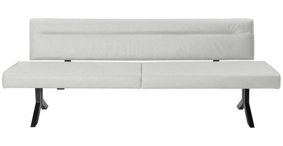 SITZBANK 220/87/70 cm  in Creme  - Creme/Schwarz, KONVENTIONELL, Textil/Metall (220/87/70cm) - Moderano